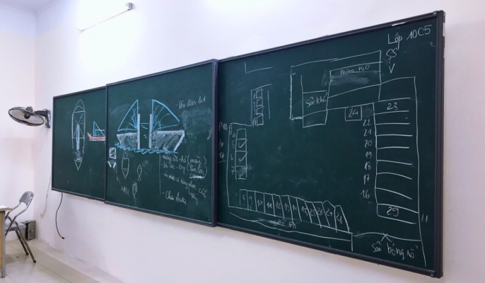 Bảng trượt ngang lắp tại trường THPT Hồng Bàng (2)