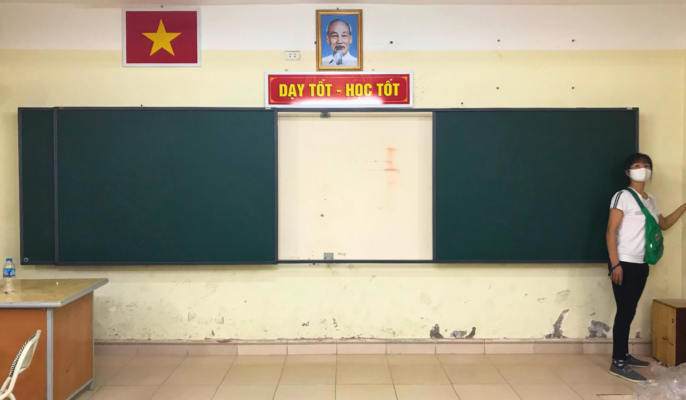 Bảng trượt ngang lắp tại trường THPT Hồng Bàng (5)